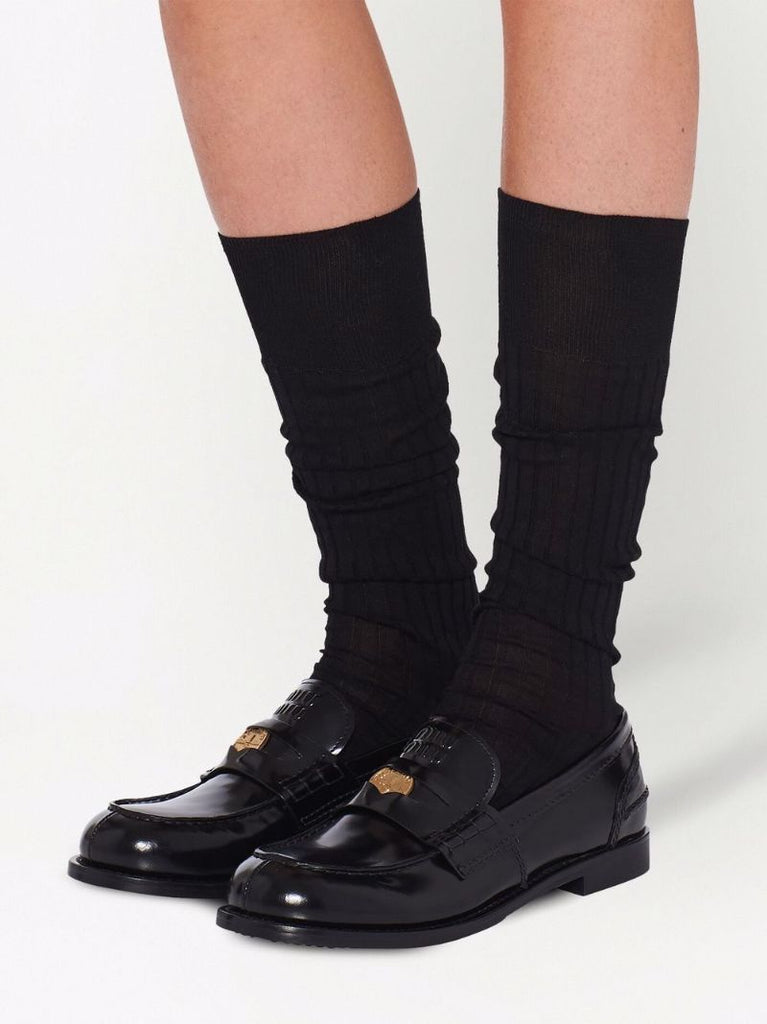 Black Leather Penny Loafers