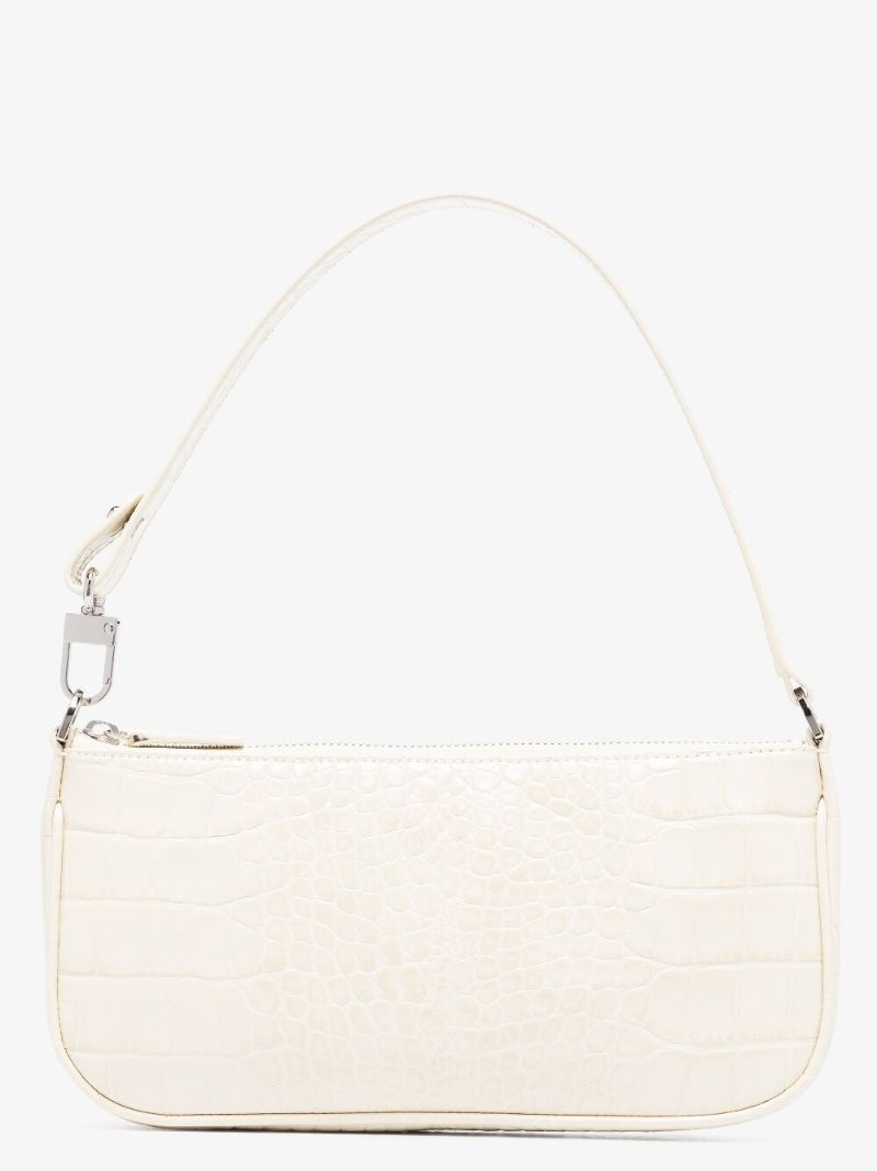 Cream Amber Patent Leather Shoulder Bag