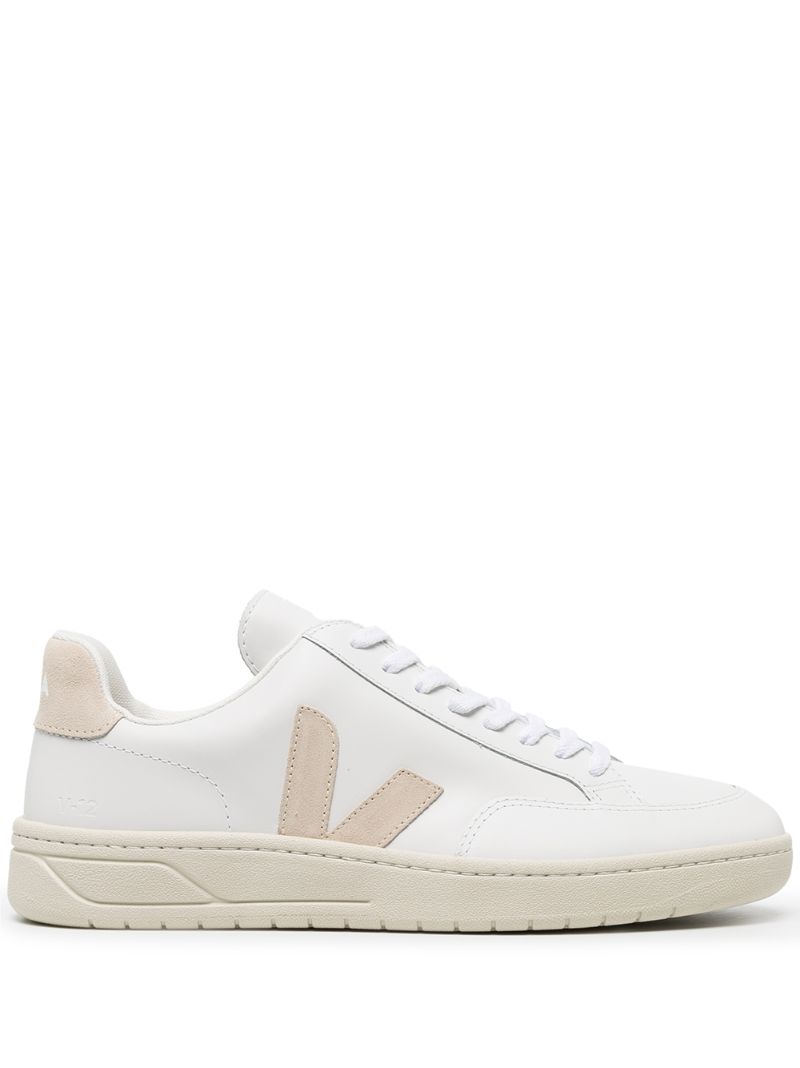 White V-12 Low-top Leather Sneakers