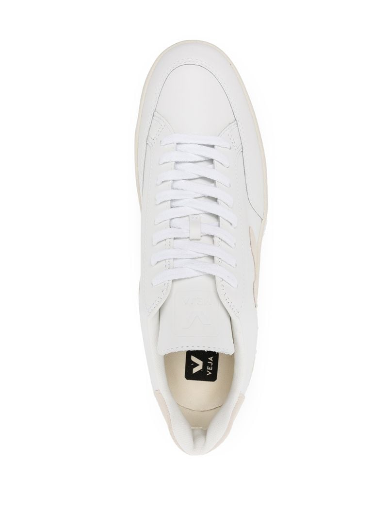 White V-12 Low-top Leather Sneakers