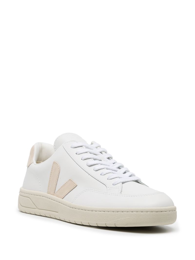 White V-12 Low-top Leather Sneakers