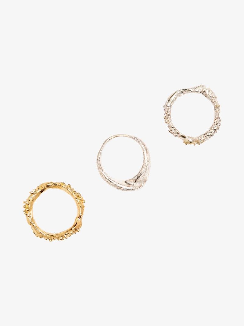 Sterling Silver the Infernal Rocks Ring Set