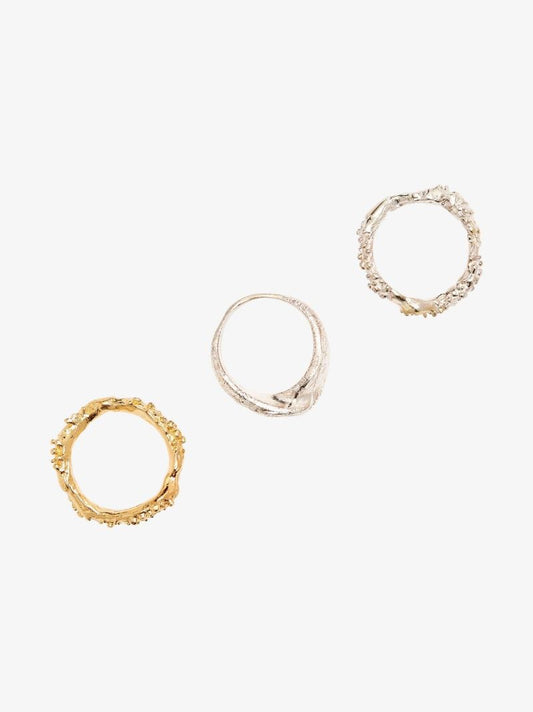 Sterling Silver the Infernal Rocks Ring Set