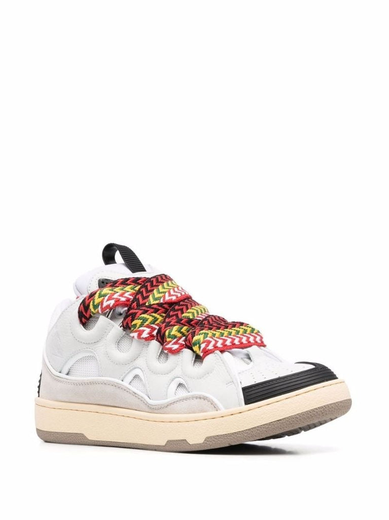 White Curb Leather Sneakers