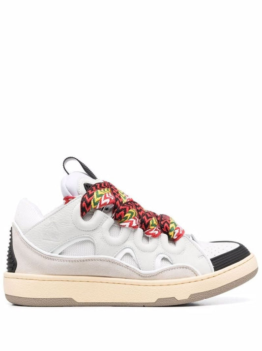 White Curb Leather Sneakers