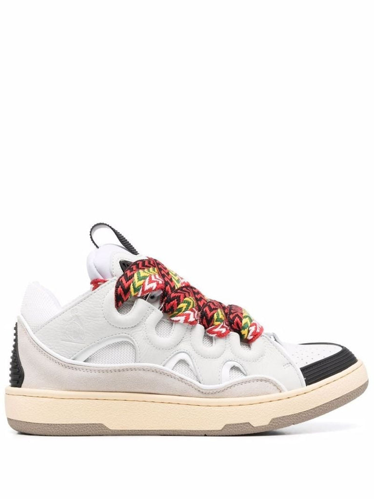 White Curb Leather Sneakers