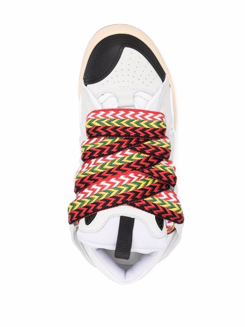 White Curb Leather Sneakers