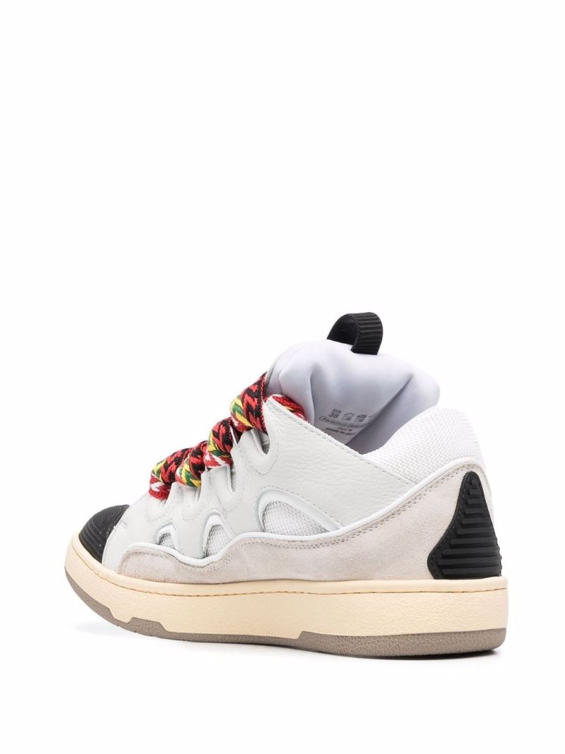 White Curb Leather Sneakers