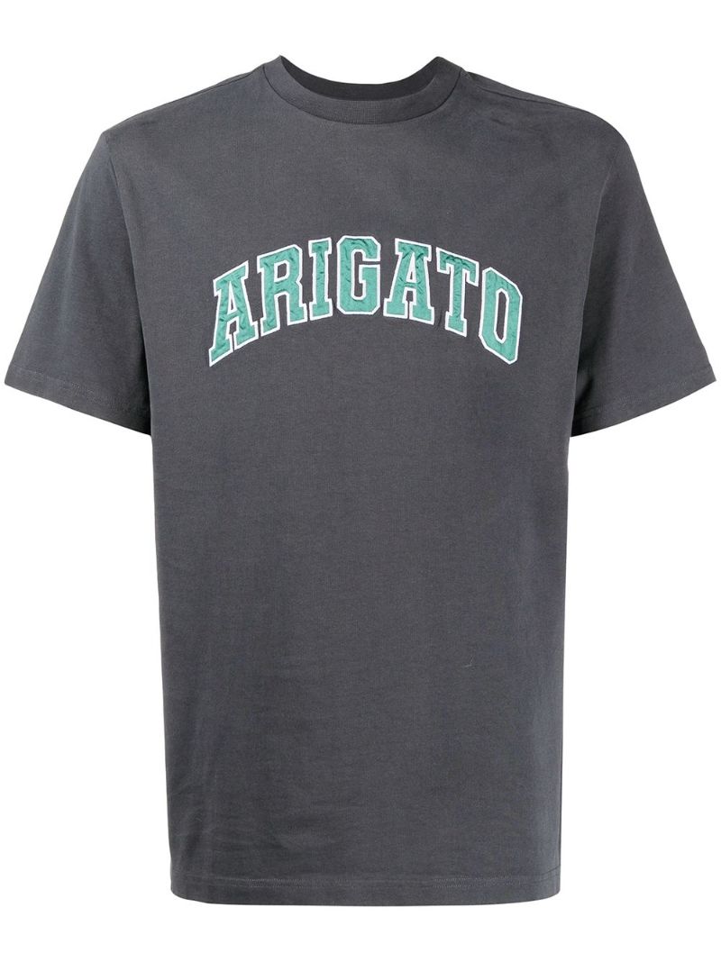 Black College Logo Print T-shirt