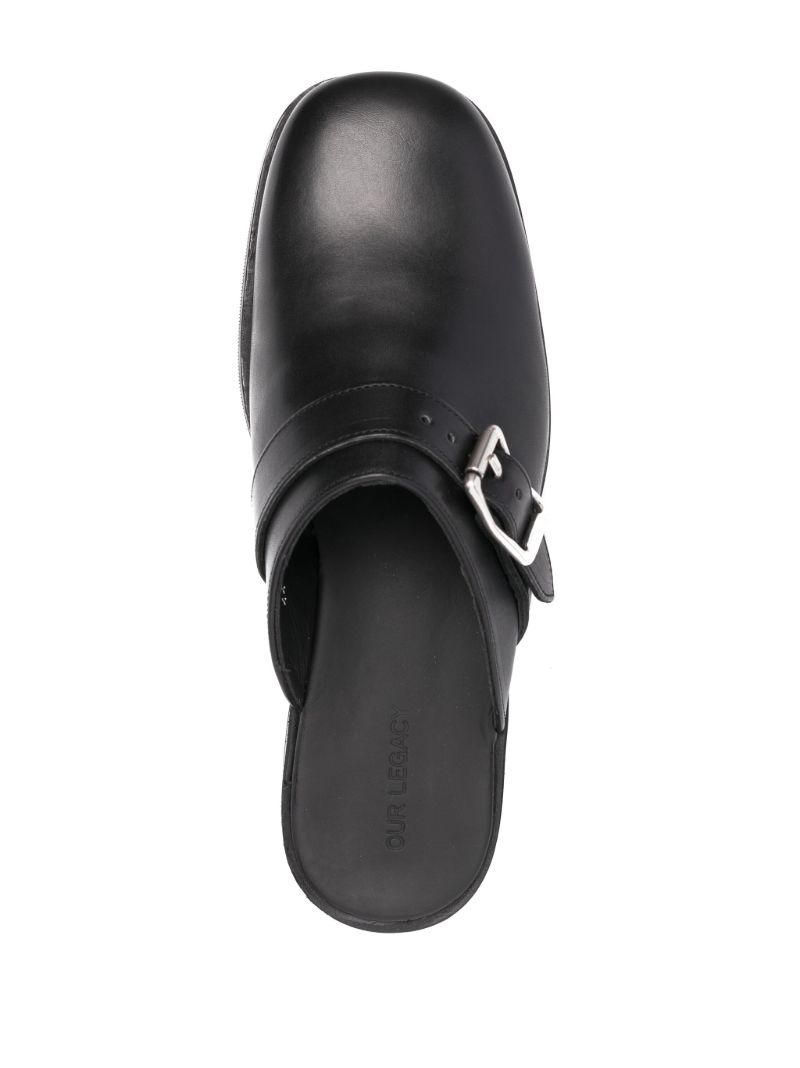 Black Camion Leather Mules