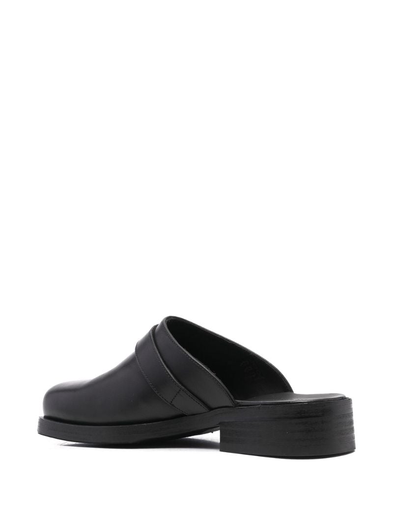 Black Camion Leather Mules