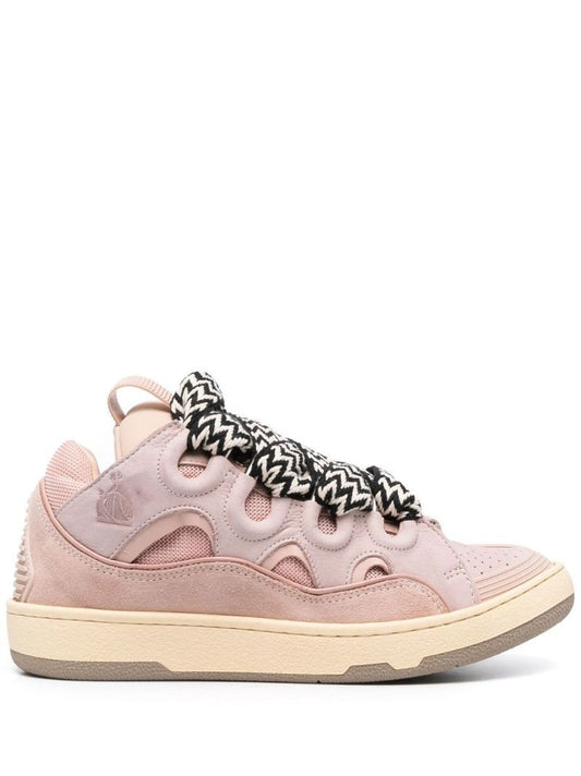 Pink Curb Leather Sneakers