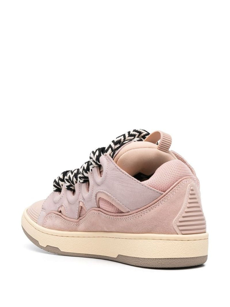 Pink Curb Leather Sneakers