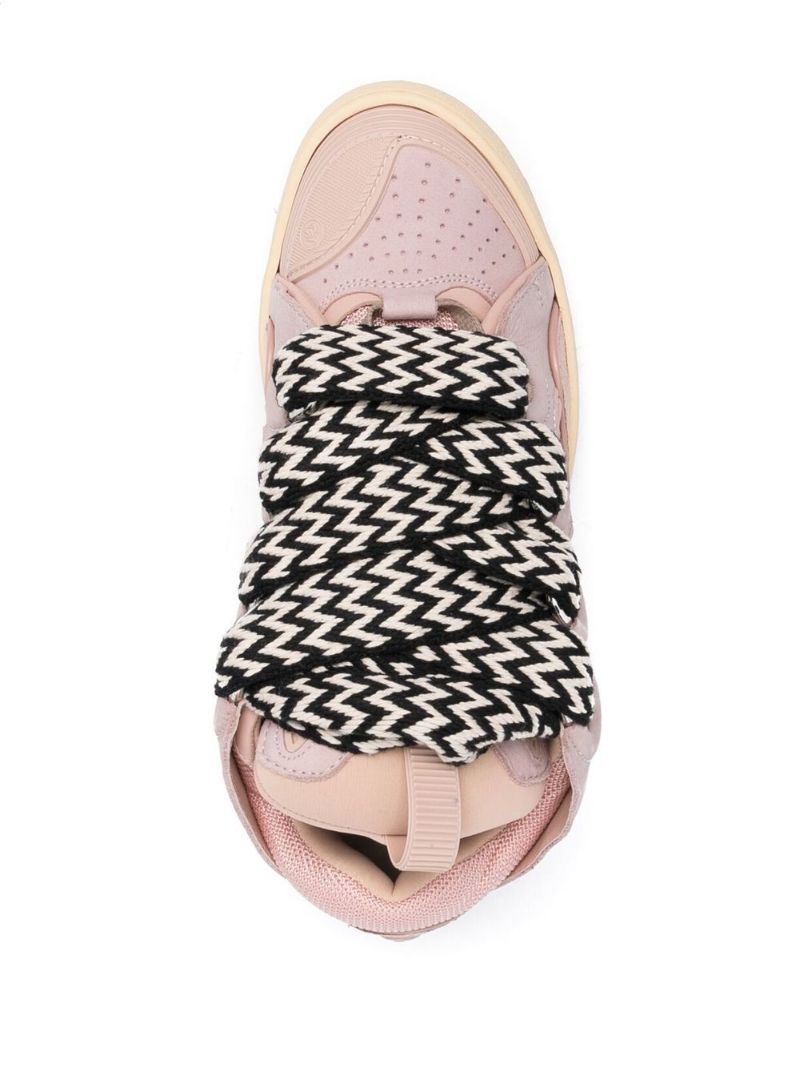 Pink Curb Leather Sneakers