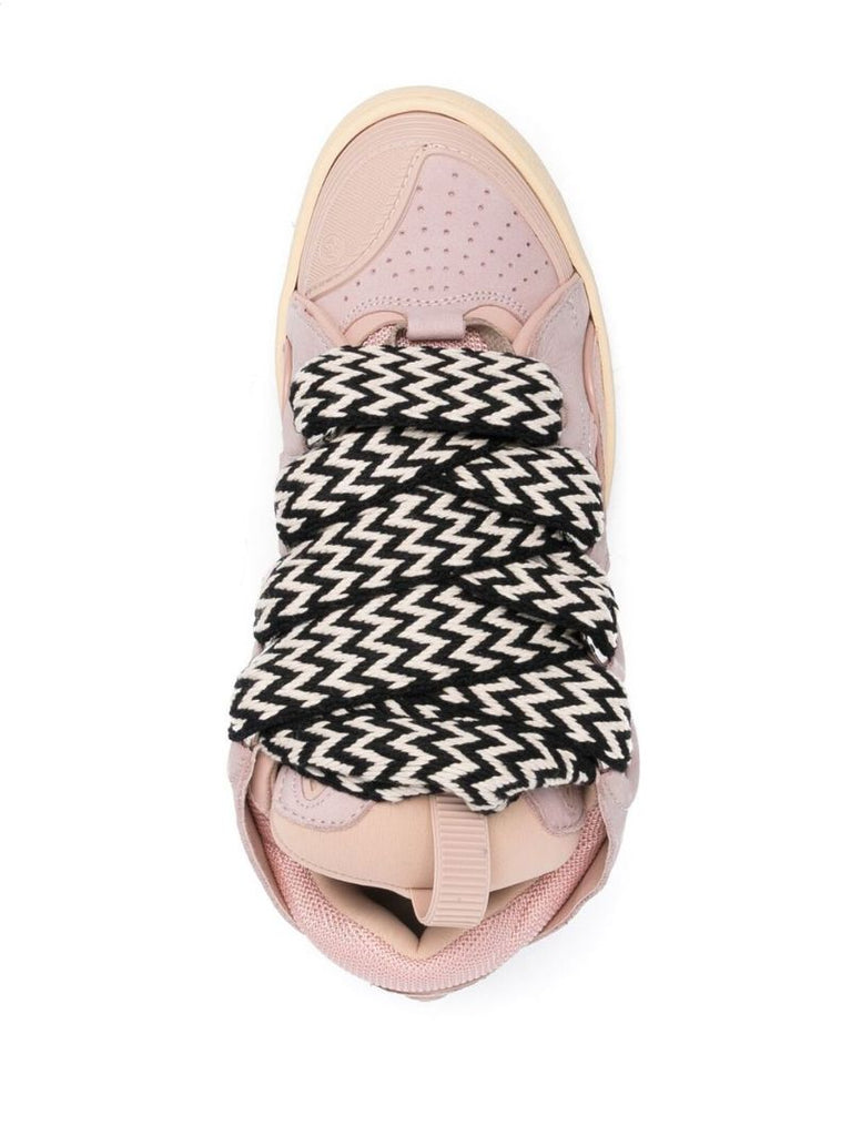Pink Curb Leather Sneakers