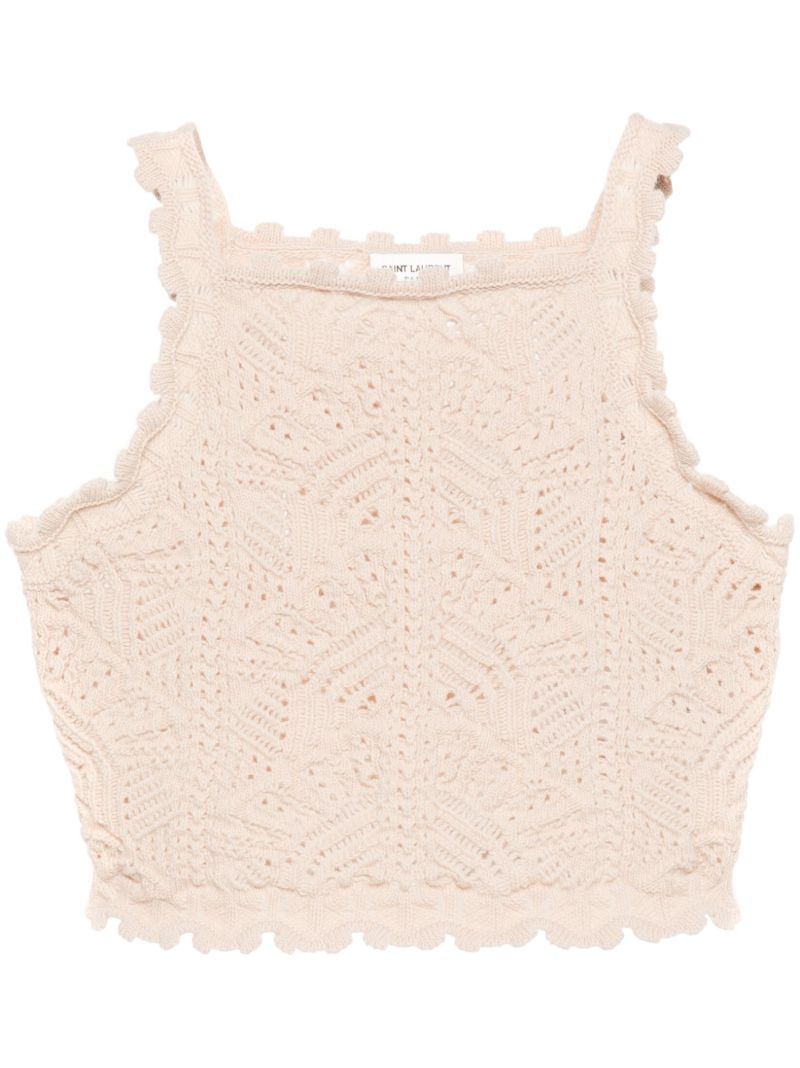 Natural Cropped Crochet Top