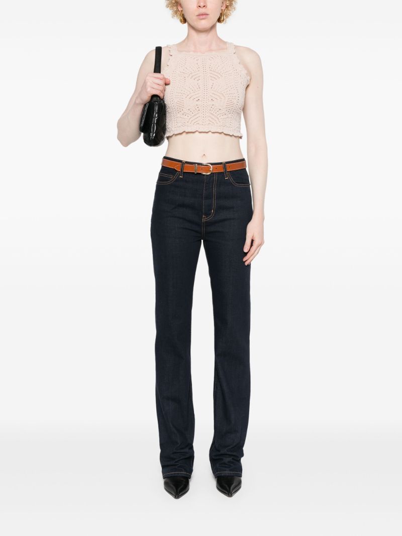 Natural Cropped Crochet Top