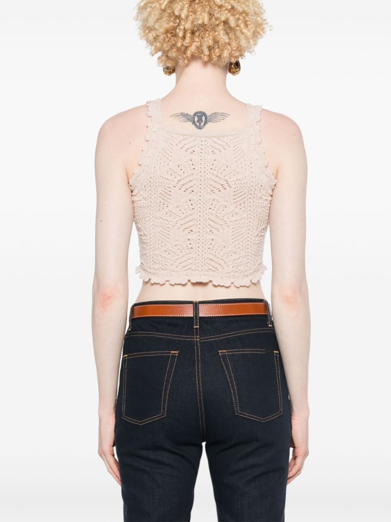 Natural Cropped Crochet Top