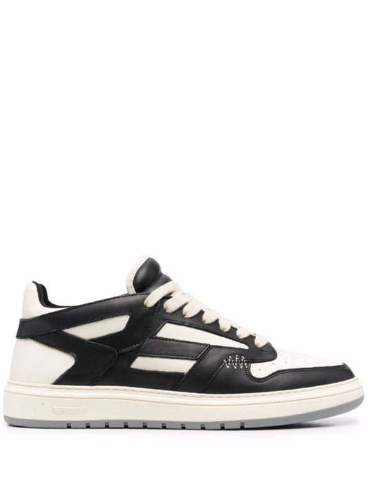 Black Reptor Low Leather Sneakers