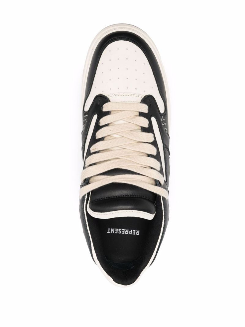 Black Reptor Low Leather Sneakers