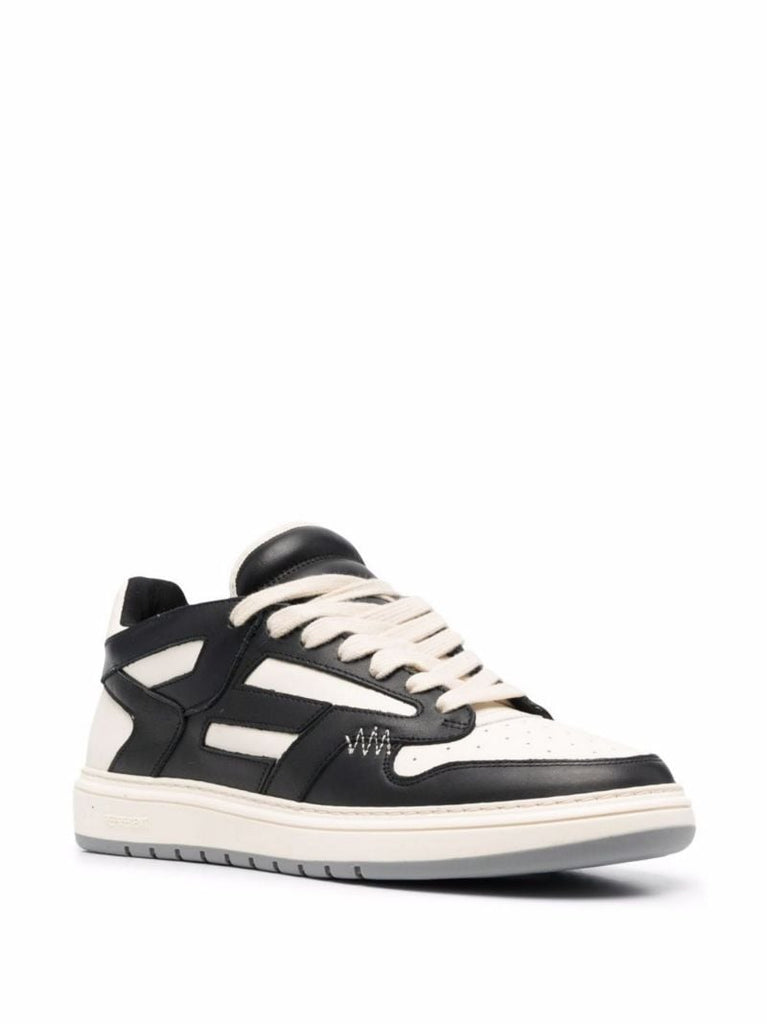 Black Reptor Low Leather Sneakers