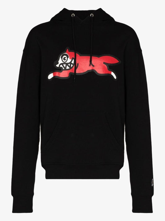 Running Dog Print Cotton Hoodie