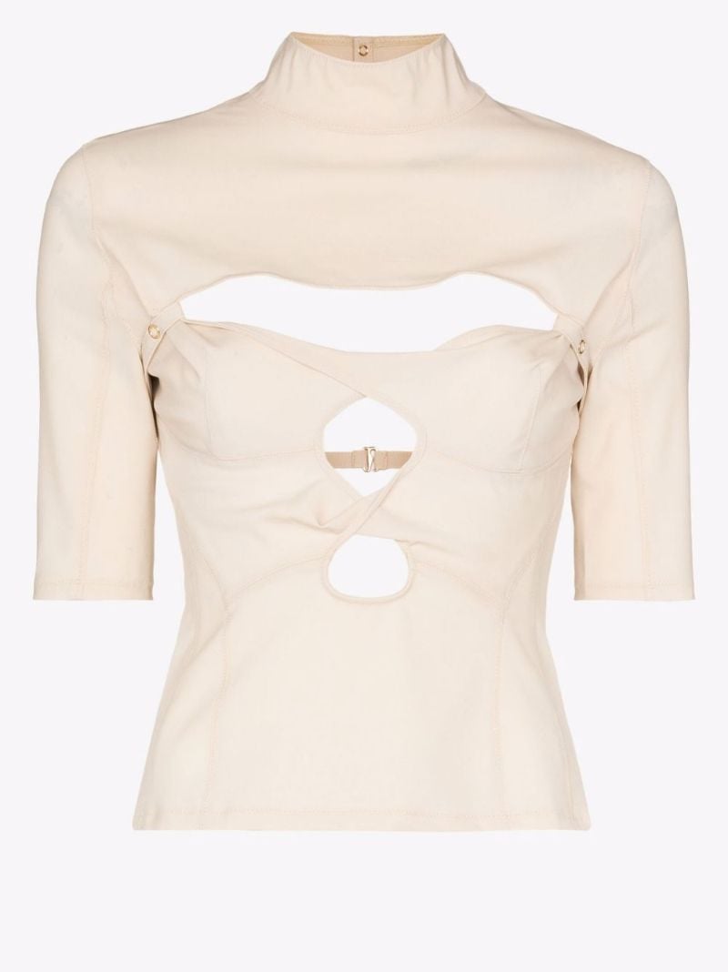 Le Haut Palmi Cutout Wool Top