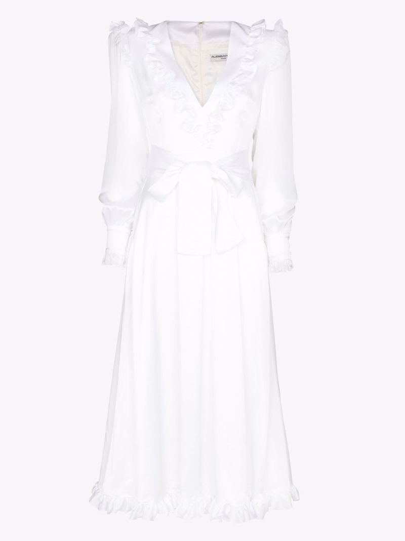 Ruffled Silk Midi Dress