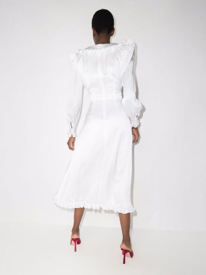 Ruffled Silk Midi Dress