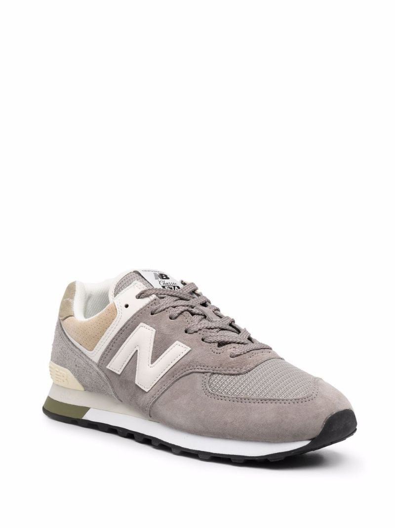 Grey 574 Low Top Leather Sneakers