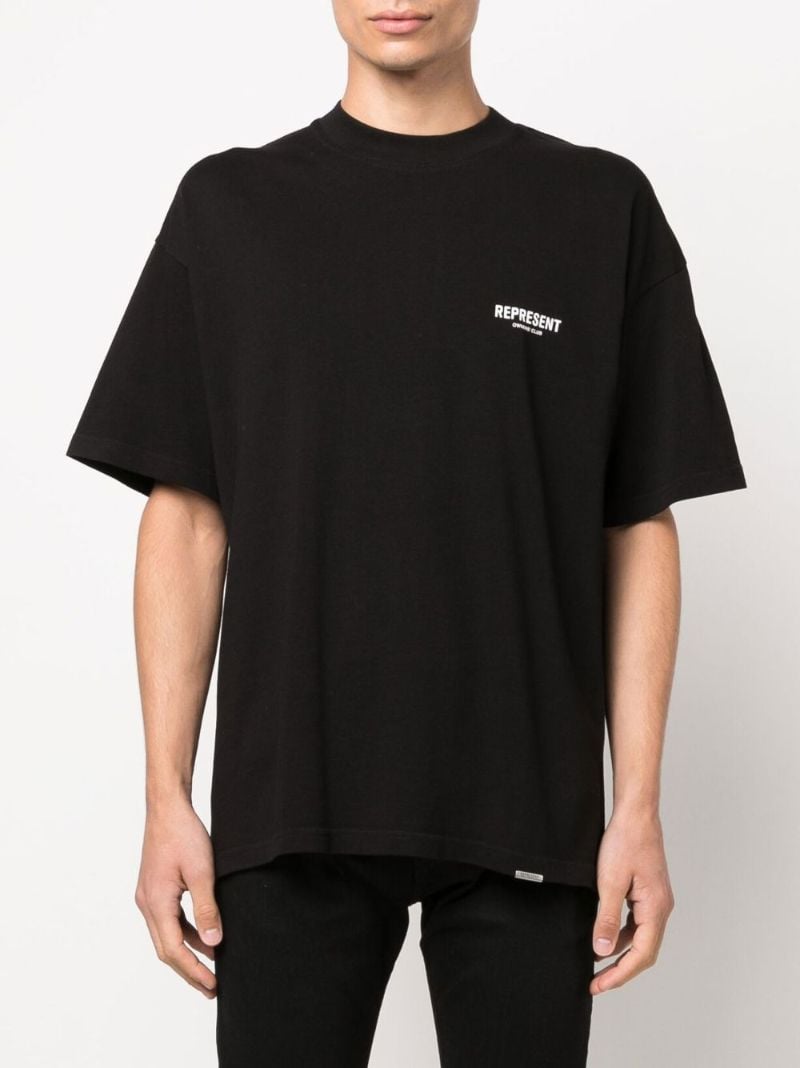Black Logo Print Oversized T-shirt