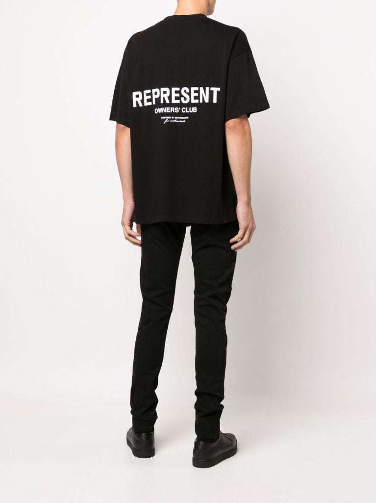 Black Logo Print Oversized T-shirt