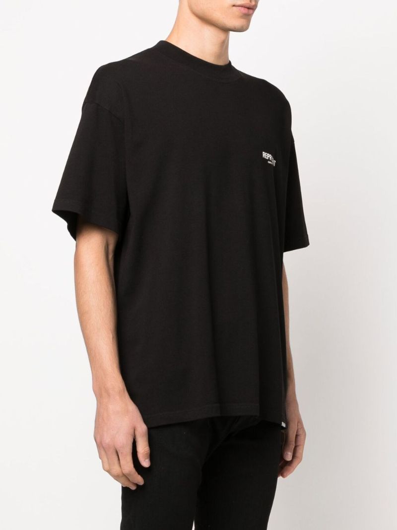 Black Logo Print Oversized T-shirt