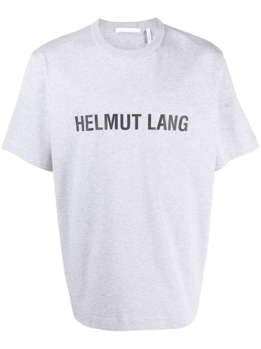 Grey Core Logo Print Cotton T-shirt