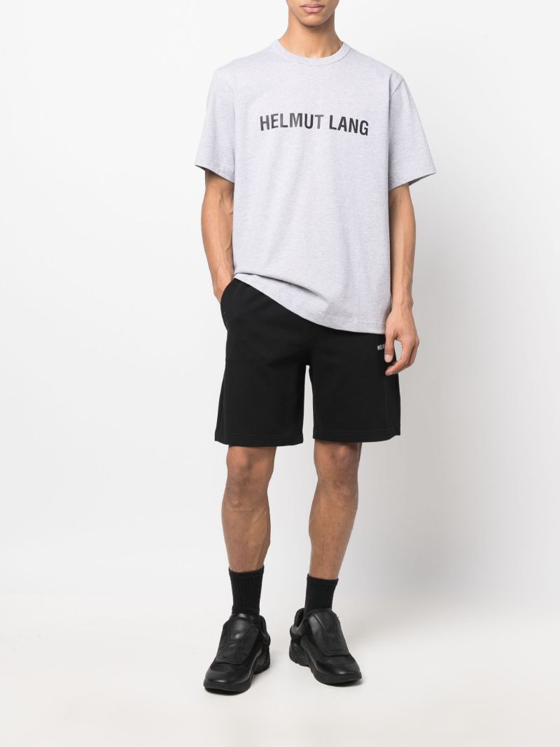 Grey Core Logo Print Cotton T-shirt