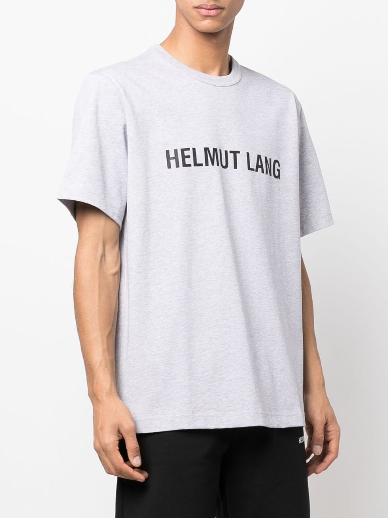 Grey Core Logo Print Cotton T-shirt