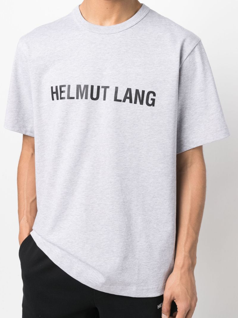 Grey Core Logo Print Cotton T-shirt