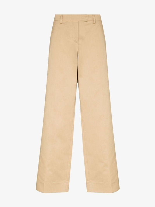 Straight Leg Cotton Trousers