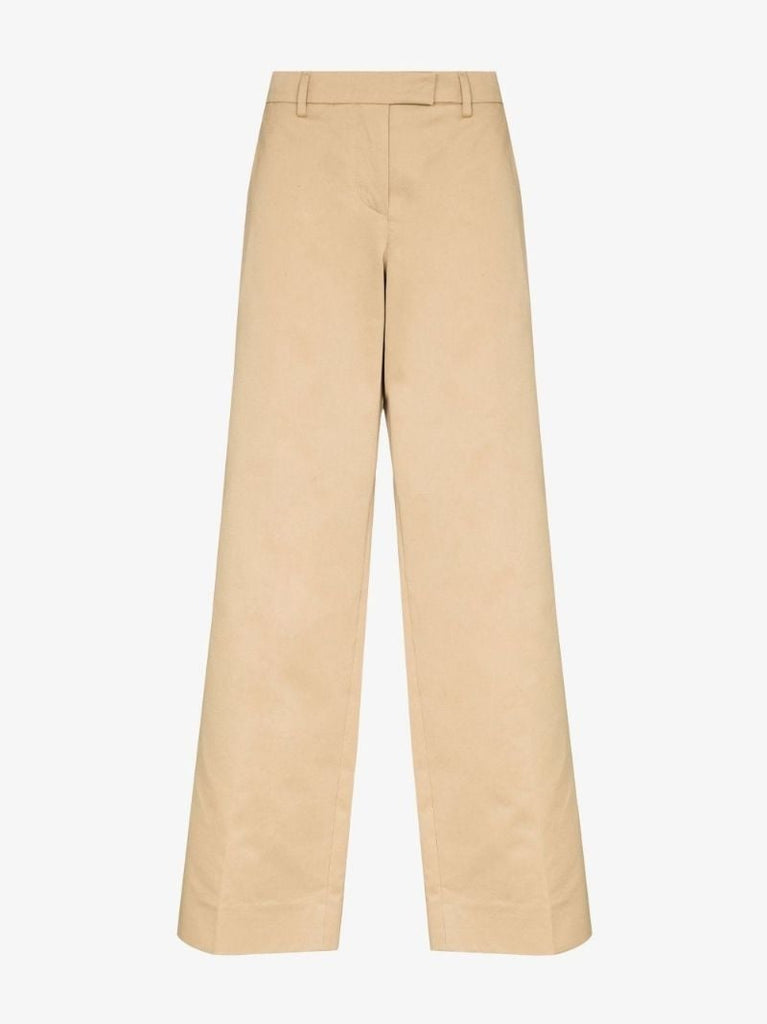 Straight Leg Cotton Trousers