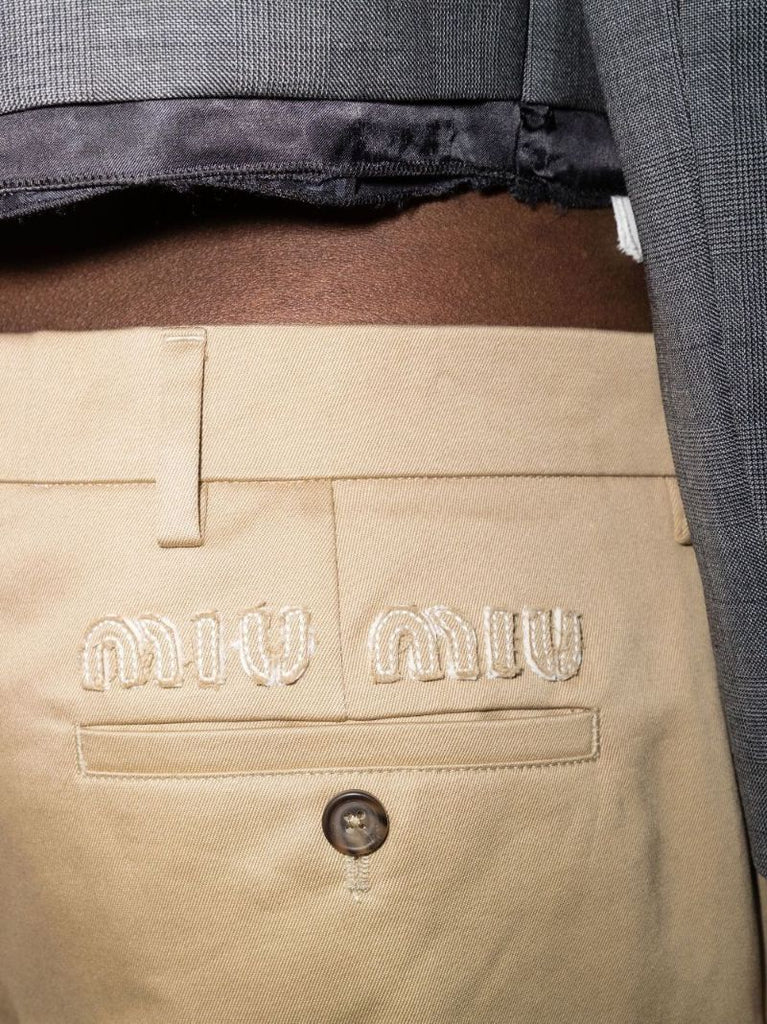 Straight Leg Cotton Trousers