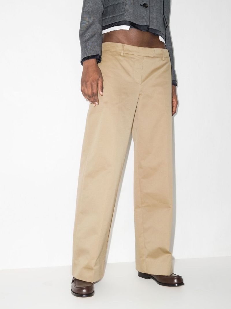 Straight Leg Cotton Trousers