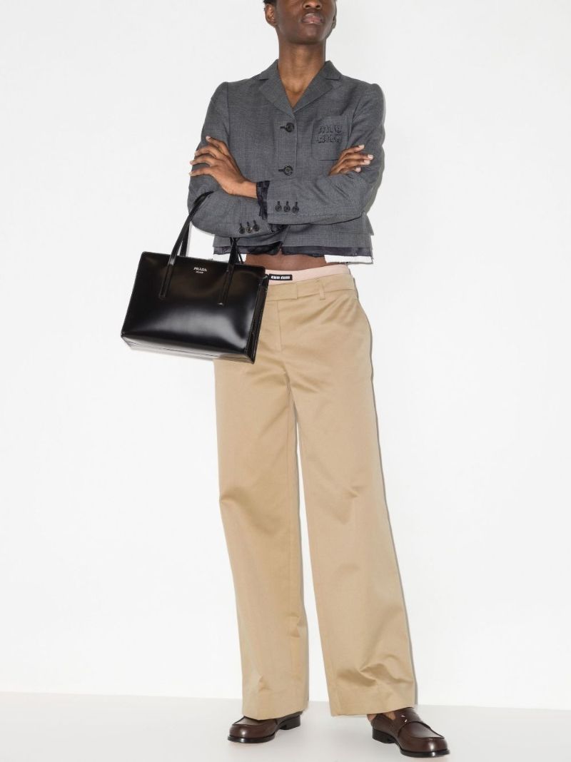 Straight Leg Cotton Trousers