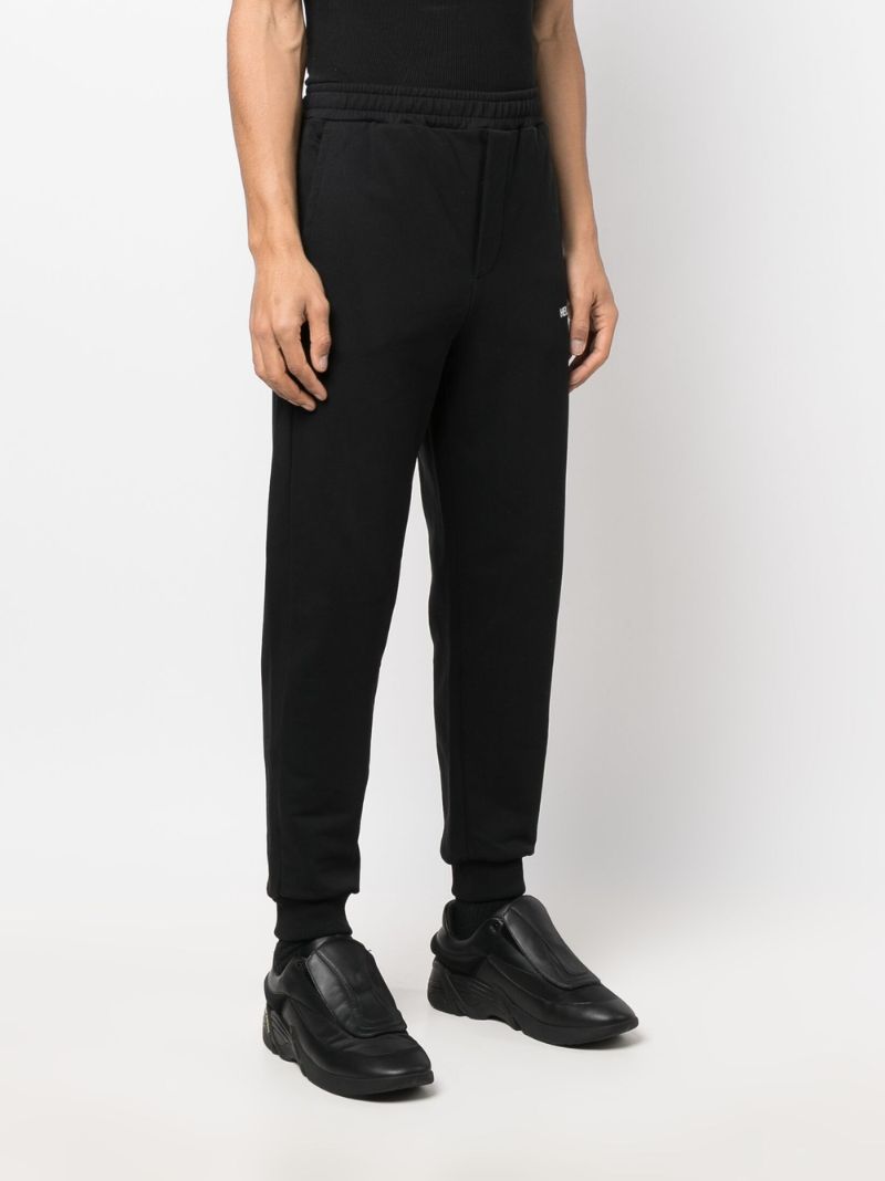 Black Core Logo Print Cotton Track Pants