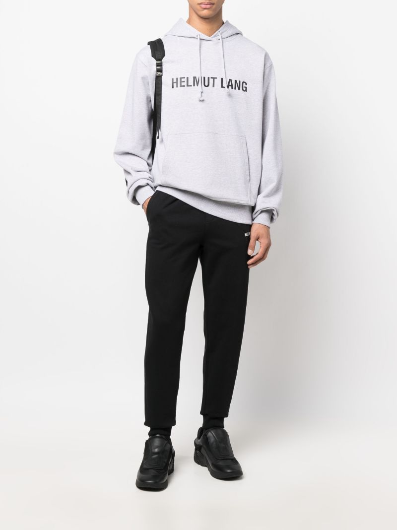 Black Core Logo Print Cotton Track Pants