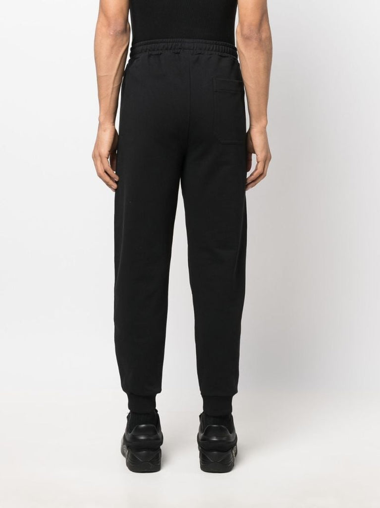 Black Core Logo Print Cotton Track Pants