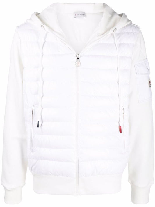 White Quilted Hooded Jacket
