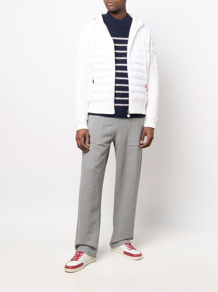 White Quilted Hooded Jacket