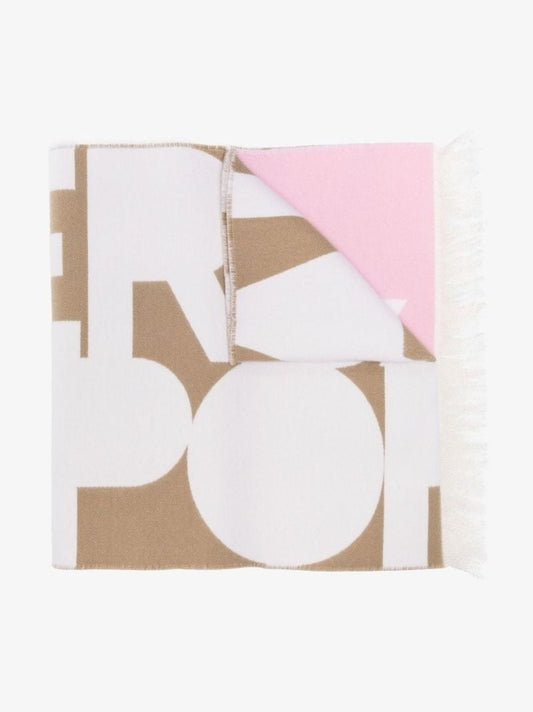 Pink Universal Passport Wool Jacquard Scarf