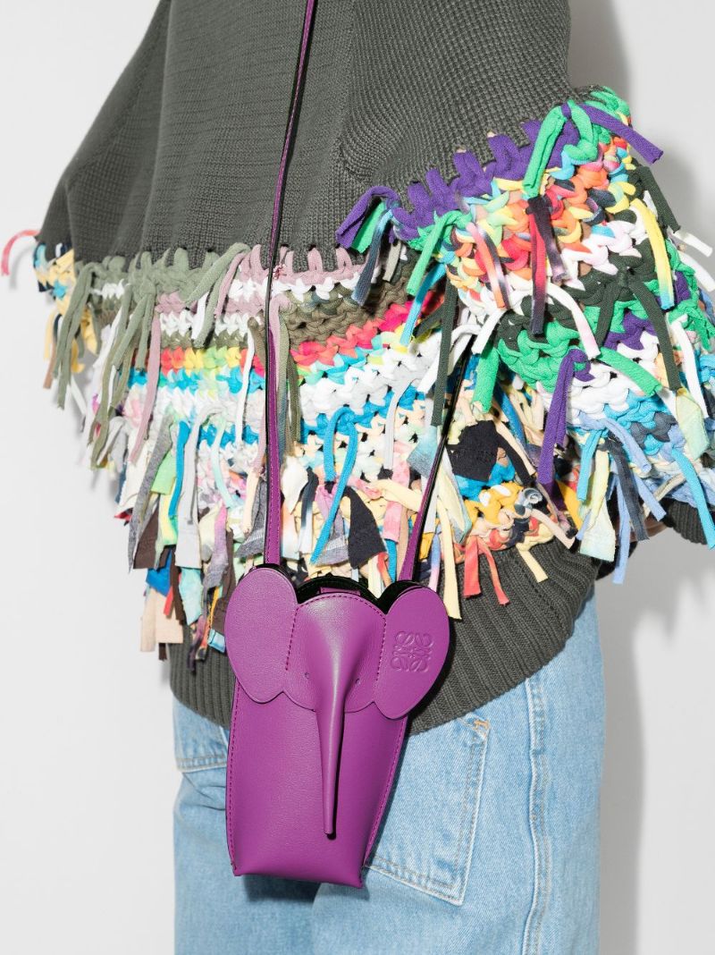 Purple Elephant Leather Mini Bag