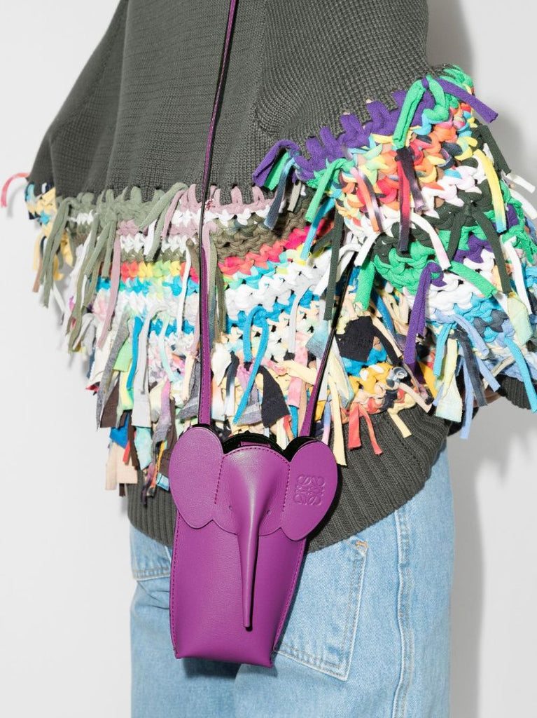 Purple Elephant Leather Mini Bag